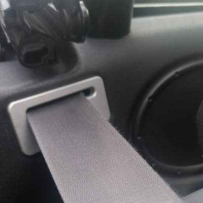 mgf and mgtf seatbelt escutcheons - anodised brushed aluminium